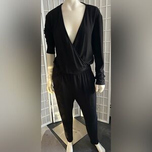 Everyday Casual Knit Black Jumpsuit